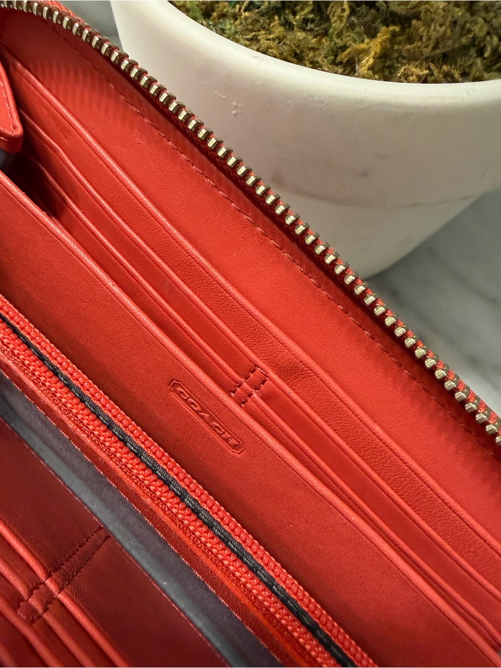 Coach Glossy Patent Leather Wallet in Coral Red - Picture 4 of 13